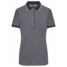 James & Nicholson - Damen Bicolor Poloshirt JN703, schwarz/weiß, Größe M