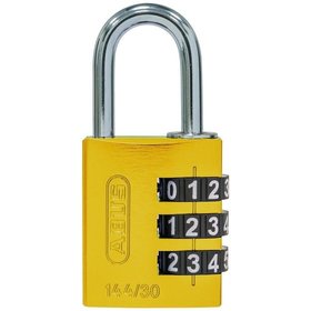 ABUS - AV-Zahlen-Vorhangschloss 144/30 Lock-Tag, Aluminium, gelb