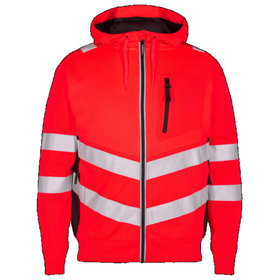 Engel - Safety Sweatcardigan 8025-241, Warnrot/Schwarz, Größe XL