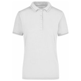 James & Nicholson - Damen Poloshirt Elastic JN568, weiß/schwarz, Größe S