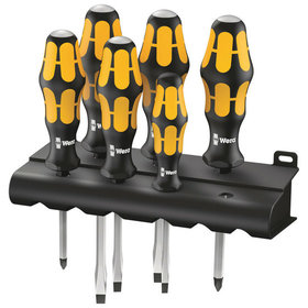 Wera® - Schraubendreher-Satz 932/6, 6-teilig + Rack, für Phillips® / Schlitz