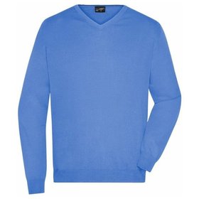 James & Nicholson - Herren V-Pullover JN659, Gletscher-blau, Größe S