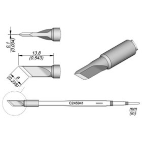 JBC - Lötspitze Serie C245 Klingenform, C245941/6,0 mm, abgewinkelt