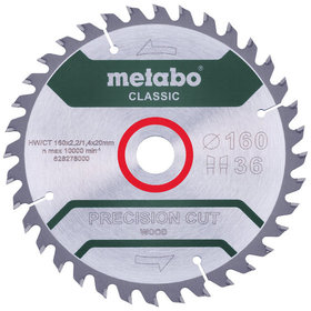 metabo® - Sägeblatt "precision cut wood - classic", 160x2,2/1,4x20 Z36 WZ 10° (628278000)