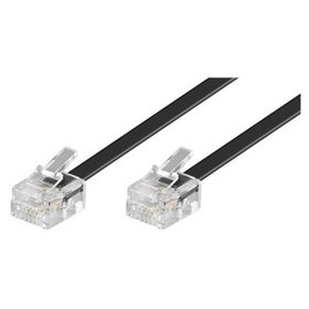 goobay® - Telefonkabel 3m RJ11 Stecker schwarz 4p