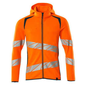 MASCOT® - Kapuzensweatshirt mit Reißverschluss - ACCELERATE SAFE - hi-vis Orange/Dunkelpetroleum, Gr. M
