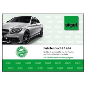 sigel® - Fahrtenbuch FA614 DIN A6 für PKW 40 Blatt