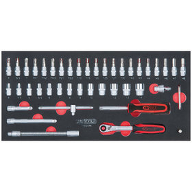 KSTOOLS® - SCS 1/4" Steckschlüssel-Satz, 46-teilig in 1/3 Systemeinlage