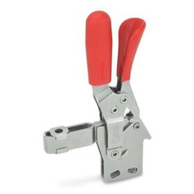 Ganter Norm® - 810.4-130-BL-NI Edelstahl-Schnellspanner, Spannhebel vertikal, mit Verriegelung, mit senkrechtem