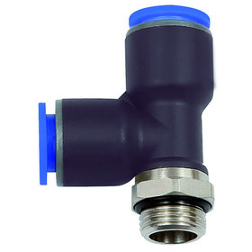 RIEGLER® - T-Steckverschraubung »Blaue Serie«, L-Form, drehbar, G 1/4" A, Ø4mm