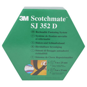 3M™ - Haken- und Schlaufenband SJ352D, Schwarz, 25 mm x 5 m, 4.4 mm, Innenbereich, Spendebox
