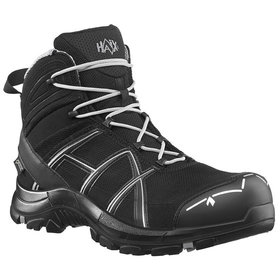 Haix - Sicherheitsstiefel BLACK EAGLE Safety 40.1 mid/black-silver, S3, schwarz/silber, Größe UK 11.0 / EU 46