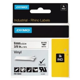 DYMO® - Schriftbandkassette Rhino ID1 18443 9mm x 5,5m schwarz auf weiß