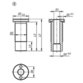 KIPP - Aufnahmebuchse für Kugeltragbolzen D1=20, Form B Edelstahl, plan, D2=M36x2