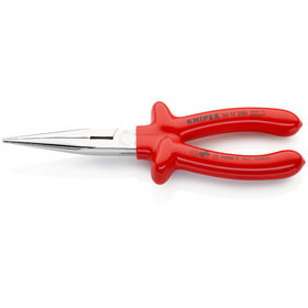 KNIPEX® - Flachrundzange mit Schneide (Storchschnabelzange) verchromt, tauchisoliert, VDE-geprüft 200 mm 2617200