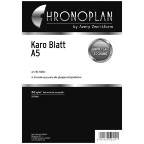 AVERY™ Zweckform - Chronoplan 50304 Karo Blatt, A5, weiß