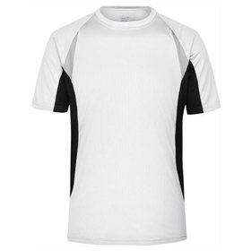 James & Nicholson - Topcool® Laufshirt Herren JN391, weiß/schwarz, Größe XL