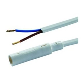 Hera - Netzanschlussleitung 2m 2x 0,75mm² PVC weiß 70°C Aderendhülsen 250V