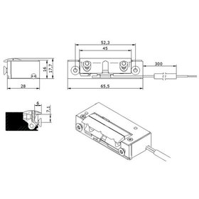 Openers & Closers - Elektro-Türöffner 5UW0X10 AC/DC, B 16, H 65,5, T 28
