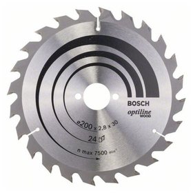 Bosch - Sägeblatt Optiline Wood für Handkreissägen ø200 x 30 x 2,8mm, 24 Zähne (2608640618)