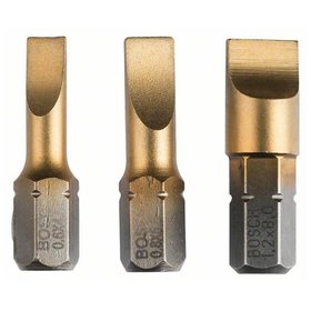 Bosch - Schrauberbit-Set Max Grip (S), 3-teilig, S 0,6x4,5, S 0,8x5,5, S 1,2x8,0, 25mm