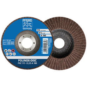 PFERD - POLINOX Vlies-Schleifdisc PNZ Ø 115 mm Bohrung-Ø 22,23 mm A180 für Feinschliff und Finish