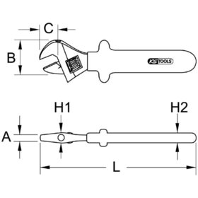 KSTOOLS® - Rollgabelschlüssel mit Schutzisolierung, 34mm