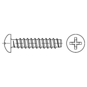 Linsenkopf-Blechschraube Kreuzschlitz ISO 7049 Stahl F-H galZn 2,9 x 9,5mm KP