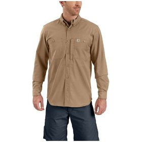 carhartt® - Herren Stretch-Hemd RUGGED PROF WORKSHIRT L/S, dark khaki, Größe L