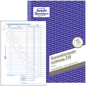 AVERY™ Zweckform - 318 Kassenbestandsrechnung, A5, 50 Originale, 50 Blatt