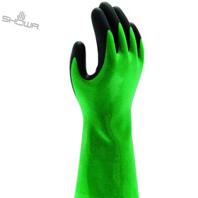SHOWA® - Chemikalienschutzhandschuh 379, Kat. III, grün,schwarz, Größe 9 (L)