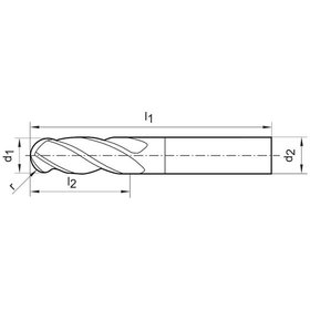 GÜHRING® - Radiusfräser lang WN VHM FIRE Schaft HA Z4 5mm