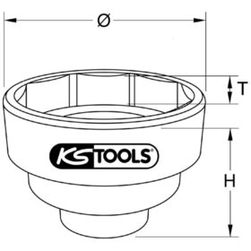 KSTOOLS® - 1" Achsmuttern-Kraftstecknuss 8-kant,100mm