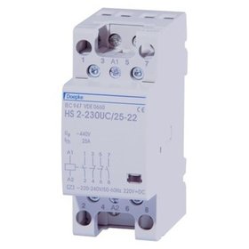 Doepke - Installationsschütz 25A 230V/UC 400V/AC 3S 1Ö 3000W/AGL 1190VA/LL 2TE