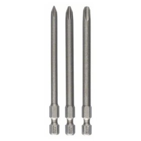 Bosch - Schrauberbit-Set Extra-Hart, 3-teilig, PH1, PH2, PH3, 89 mm (2607001757)