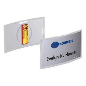 DURABLE - Namensschilder, 40x75mm, transparent, Pck=25 Stück., 812319, konvex, mit Magnet