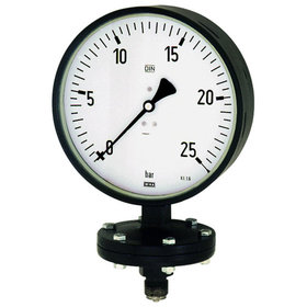 RIEGLER® - Plattenfedermanometer, Robust., G 1/2" radial unten, 0-1,6 bar, Ø 100mm