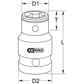 KSTOOLS® - 1/2" Bit-Adapter-Stecknuss, 1/2" x 5/16", 38mm