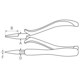 Wiha® - Flachrundzange Z 36 0 04 ESD flachr.spitz zulau. Mehrkomponenten 120mm