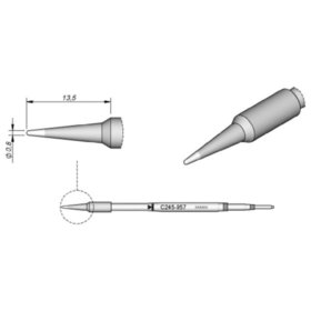 JBC - Lötspitze Serie C245, Rundform, C245957/ø0,8mm, gerade