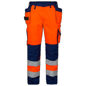 Engel - Safety Hose mit Holstertaschen 2502-775 nach EN ISO 20471, Warnorange/Marine, Größe 27