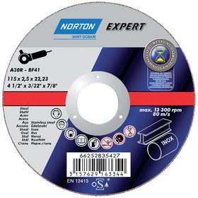 NORTON clipper® - Trennscheibe Stahl-Inox A30R-115x2.5x22.23mm