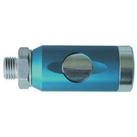 ewo® - Sicherheitskupplung mit Druckknopf, drehbar, DN 7,4, Al/ST blau AG-G3/8"