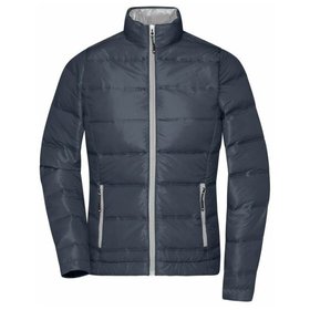 James & Nicholson - Damen Leicht-Daunenjacke JN1149, navy-blau/silber, Größe XS