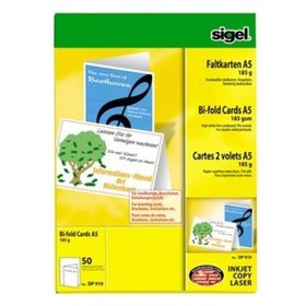 sigel® - Faltkarte, A5, 185g, hochweiß, blanko, Pck=50 Stück, DP910