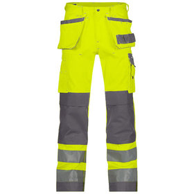 Dassy® - Glasgow Warnschutzhose mit Holstertaschen und Kniepolstertaschen, neongelb/zementgrau, Schrittlänge Minus, Größe 46