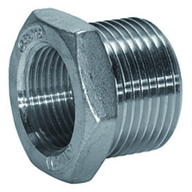 RIEGLER® - Reduziernippel, Sechskant, G 3/4" A, G 3/8" I, SW 30, Edelstahl 1.4408