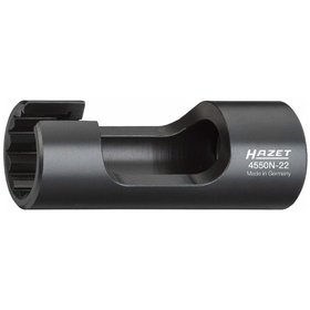 HAZET - Einspritzleitungs-Schlüssel 4550N-22, Vierkant 12,5mm (1/2"), Außen Doppel-Sechskant Profil, 22mm