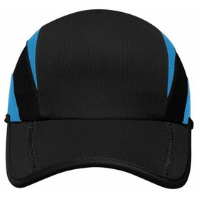 James & Nicholson - 3 Panel Sports Cap MB6580, schwaru/atlantic-blau, Einheitsgröße