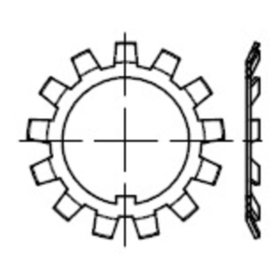 Sicherungsbleche für Nutmuttern DIN 981, DIN 5406 Stahl blank MB 11 Innen-ø55 x 2mm